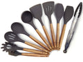 10 Pcs/Set Silicone Kitchen Utensils Set With Beech Wood Handle Cooking Utensils, BPA free (10Set Kitchen Utensil)