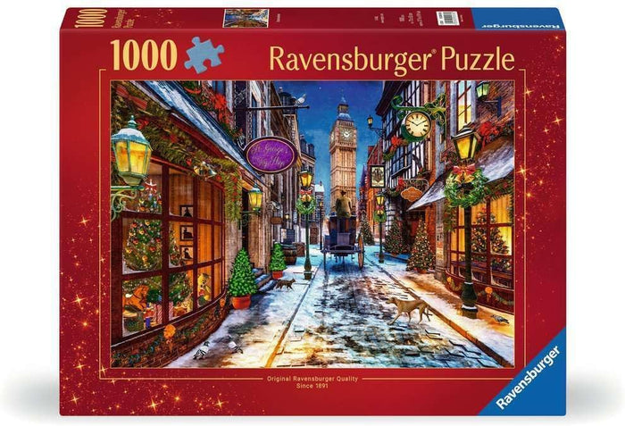 Ravensburger puzzle box with a Christmas street scene design