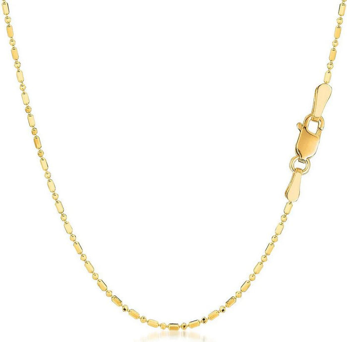 18K Gold Filled 1.2mm Gilded Bar and Ball Bead Chain (Pack of 12)