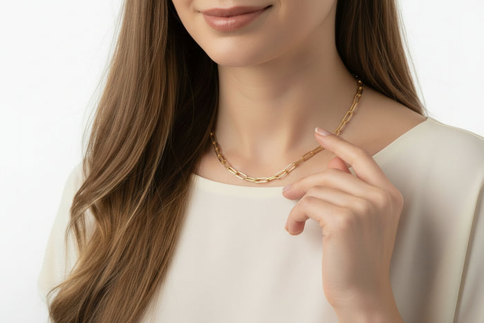 18K Gold Plated Paperclip Chain - Ornaments Co - 18K Gold Plated