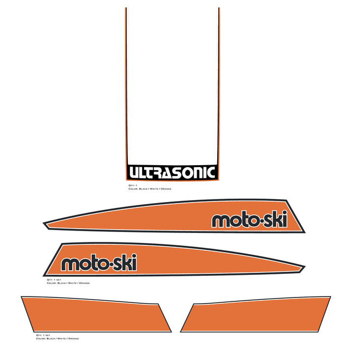 1982 Moto-Ski Ultrasonic Hood Decals