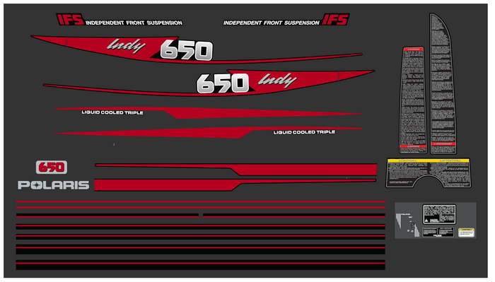 1991 Polaris Indy 650 Decal Kit