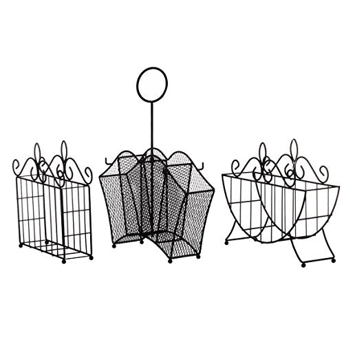 3 Piece Metal Serving Caddy Table Organizer Set