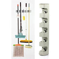 5 Position Holds Multipurpose Wall Mounted Garage Garden Kitchen Tool Organizer Hanger Mop and Broom Holder