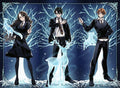 ravensburger glow in the dark 500-piece "glowing patronus" jigsaw puzzle of Three animated characters in school uniforms with their corresponding patronus