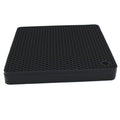 7"X7" Square Silicone Trivets Place Mat Countertop Mats Dinner Drying Mat Jar Opener and Spoon Rests, (Set of 4) Non Slip, Flexible, Durable, Dishwasher Safe Heat Resistant Color Black
