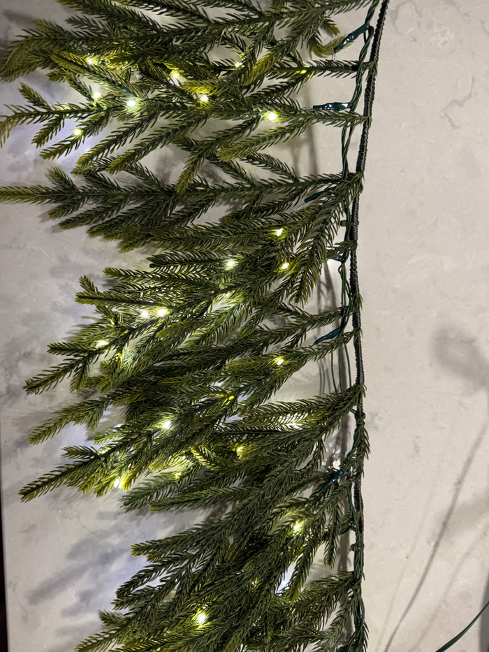 Norfolk garland with fairy lights