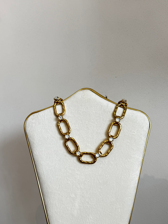 Gold Chain Necklace- Moonstone