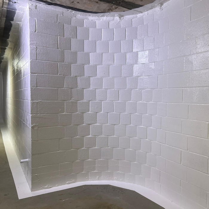 Passivhaus-certified Airtight White applied in heritage building basement.