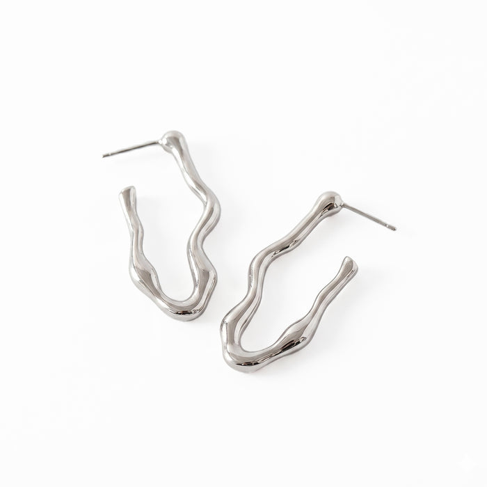 ANTHENA Long Asymmetric Irregular Earrings - ASH MOLLIE STUDIO
