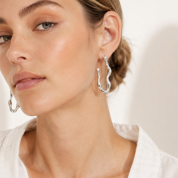 ANTHENA Long Asymmetric Sculptural Irregular Drop Earrings - ASH MOLLIE STUDIO