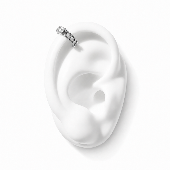 ARYA Chain Ear Cuff with Stone - ASH MOLLIE STUDIO