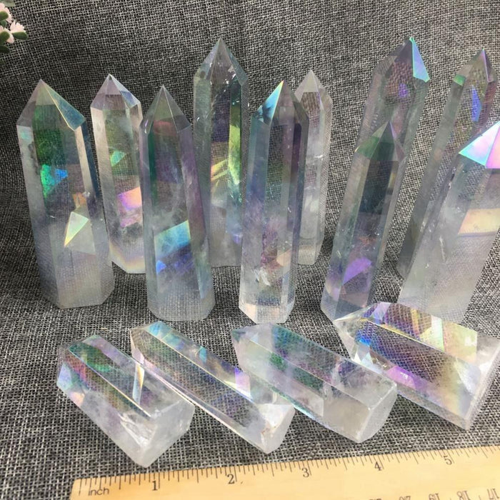 Aura clear quartz point -Wholesale Crystals