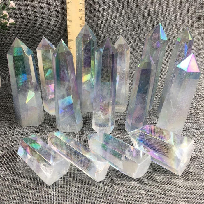 Aura clear quartz point -Wholesale Crystals