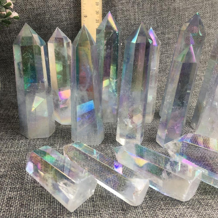 Aura clear quartz point -Wholesale Crystals