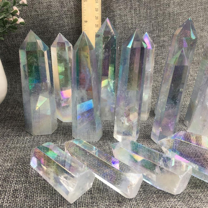 Aura clear quartz point -Wholesale Crystals