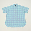 Beams Plus Button Down Cotton/Linen Short Sleeve Shirt - Sax