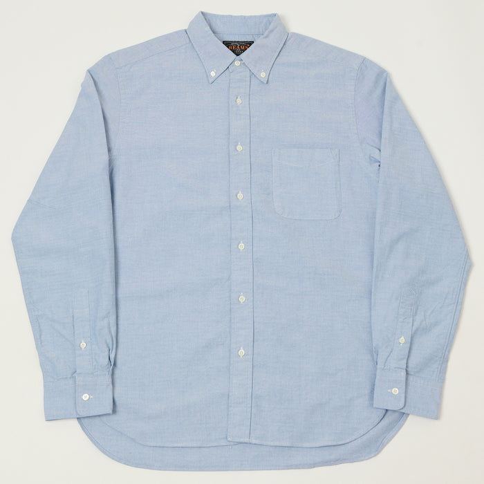 Beams Plus Button Down Oxford Shirt - Blue