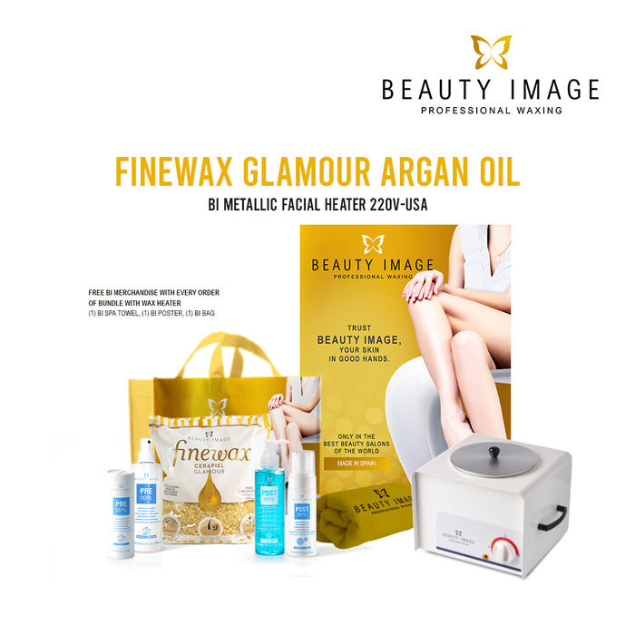 Beauty Image Finewax Glamour Argan Oil Starter Kit with Metal Warmer