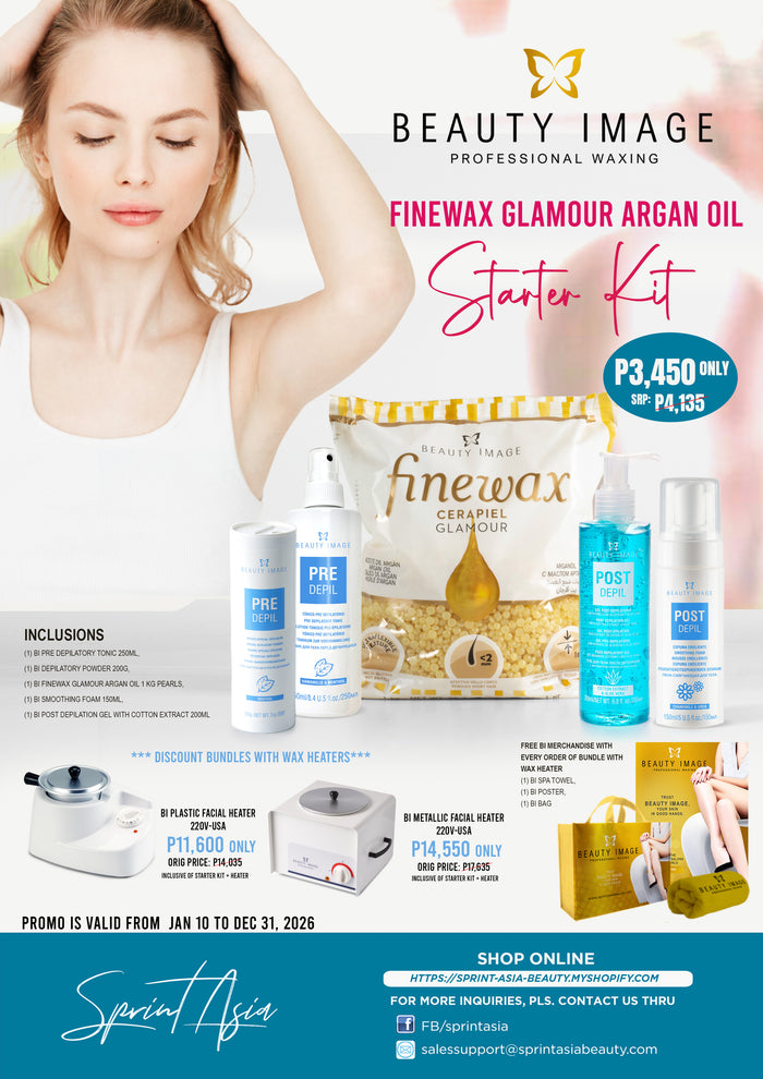 Beauty Image Finewax Glamour Argan Oil Starter Kit with Plastic Warmer