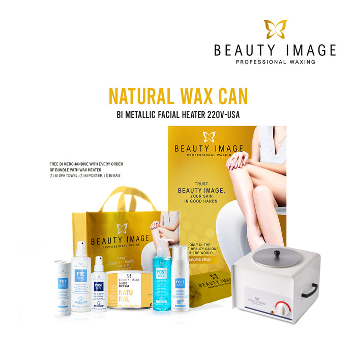 Beauty Image Natural Wax Starter Kit with Metal Warmer