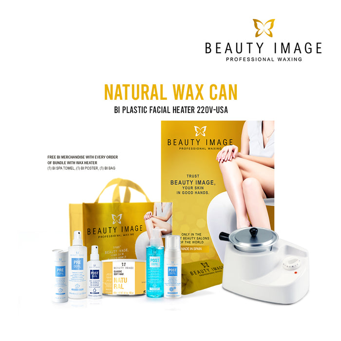 Beauty Image Natural Wax Starter Kit with Plastic Warmer