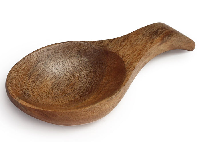 BEST DEAL - ABHANDICRAFTS Wooden Spoon Rest Utensil Rest Made With Mango Wood - Wood Kitchen Tool Cooking Utensil Holder with Handle by (Wood)