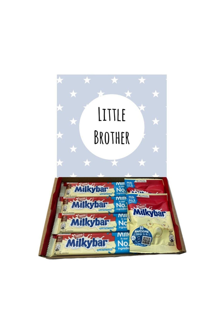 Big Little Brother Sister Pink Blue Milkybar Chocolate Hamper Gift Present
