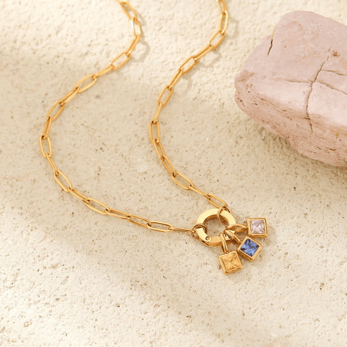 Birth Gem Custom Charm Necklace - Ornaments Co - 1