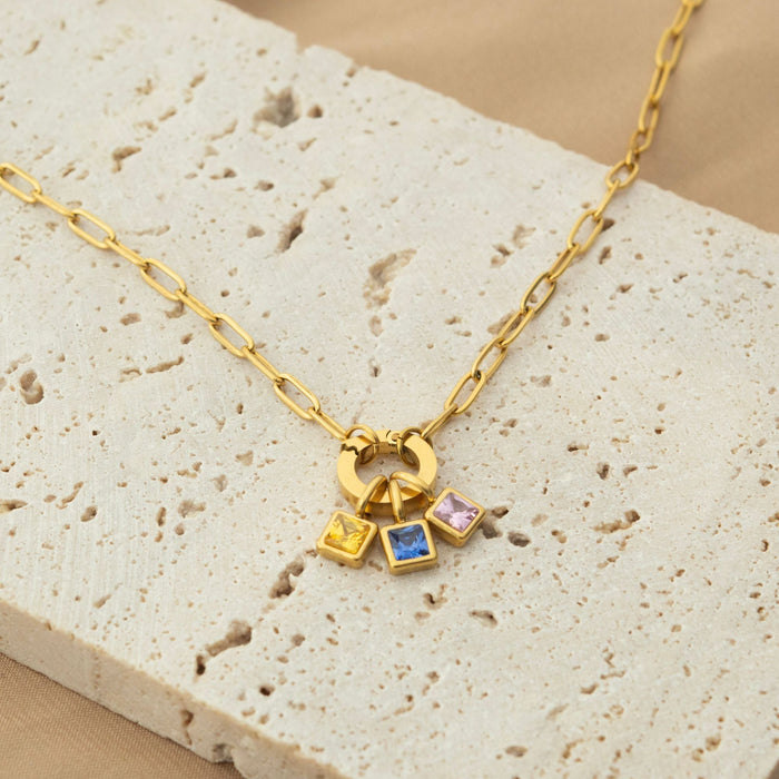 Birth Gem Custom Charm Necklace - Ornaments Co - 1