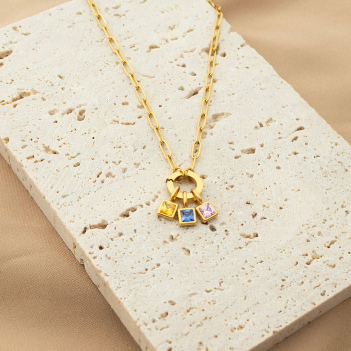 Birth Gem Custom Charm Necklace - Ornaments Co - 1