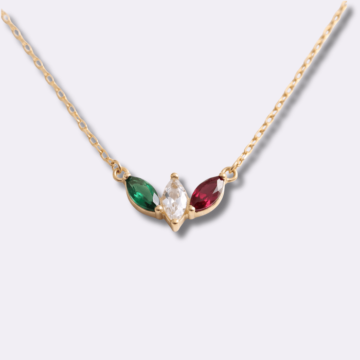 BloomGem Birthstone Family Necklace - Ornaments Co - 18K Gold Plated