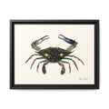 Blue Crab, Claws in Framed Canvas Print Printify