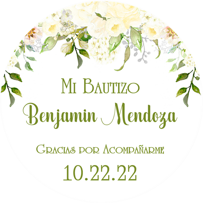 Green Floral Sticker