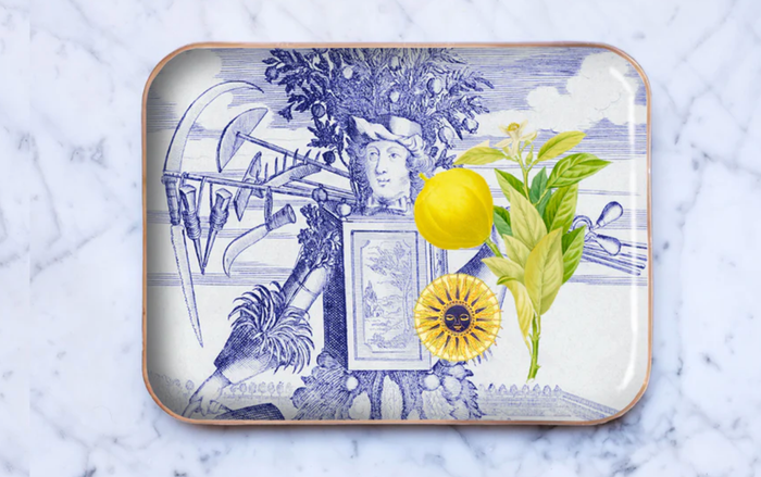 Blue Toile Mediterranean Tray