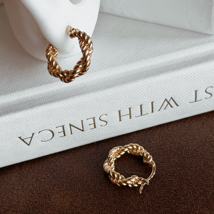 BRIENNE Braided Twisted Hoop Earrings - ASH MOLLIE STUDIO