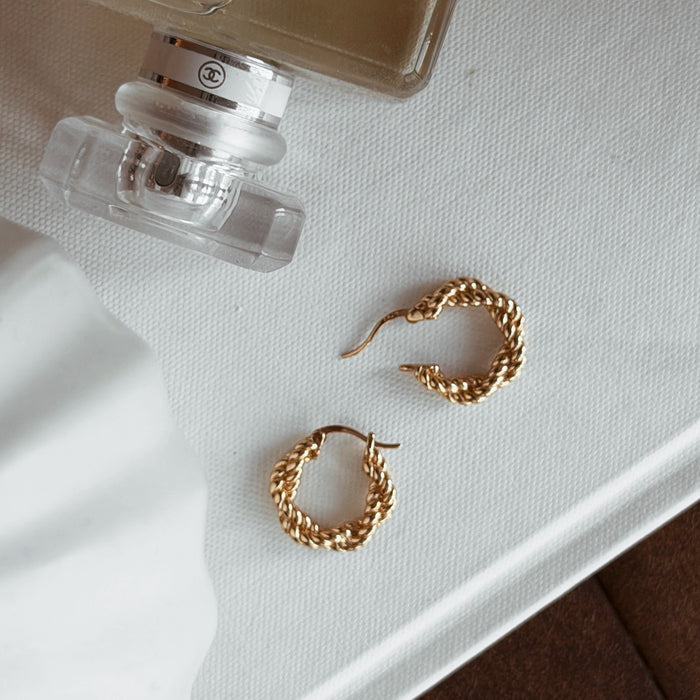 BRIENNE Braided Twisted Hoop Earrings - ASH MOLLIE STUDIO