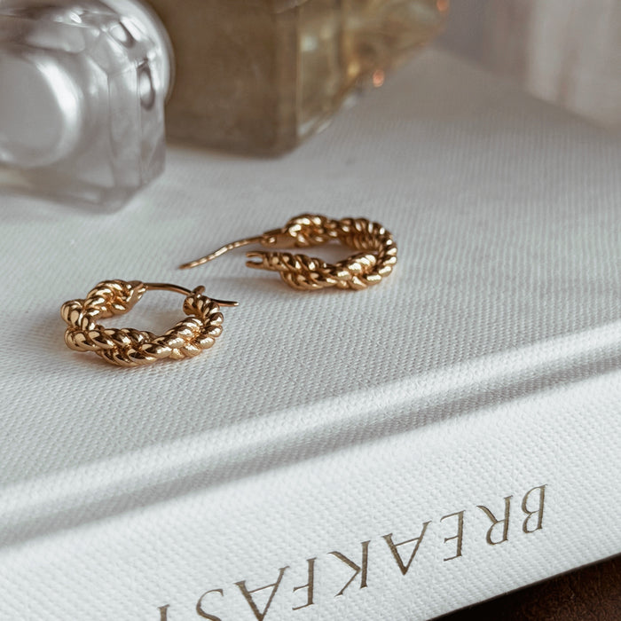BRIENNE Braided Twisted Hoop Earrings - ASH MOLLIE STUDIO