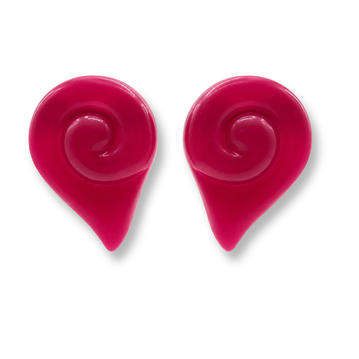 Brigite Matte Bordeaux Resin Clip Earrings