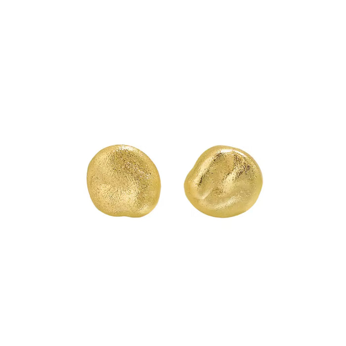 CATERINA Gold Hammered Stud Earrings for Women – Minimalist Dainty Everyday Jewelry | Ash Mollie Studio - ASH MOLLIE STUDIO