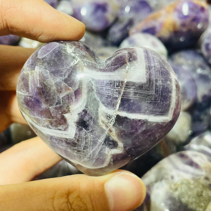 Amethyst chevron heart crystal wholesale -Wholesale Crystals