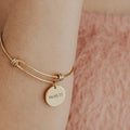 Personalized Disc Lettering Retractable Bracelet - Ornaments Co - 18K Gold Plated