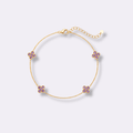 Double Floral Birthstone Bracelet - Ornaments Co - 18K Gold Plated
