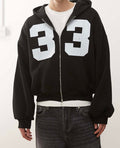 COLLUSION boxy zip through hoodie in Black
