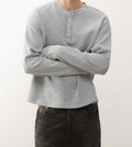 COLLUSION relaxed washed blue long sleeve Henley