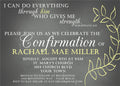Chalkboard and yellow Confirmation invitation