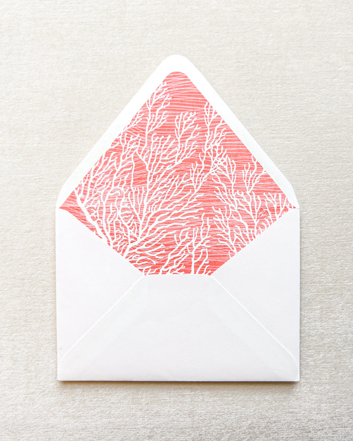 Coral Cove Invitation Envelope Liner
