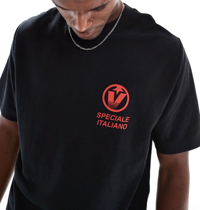 Cotton On cropped fit Vacanza graphic tee in Black