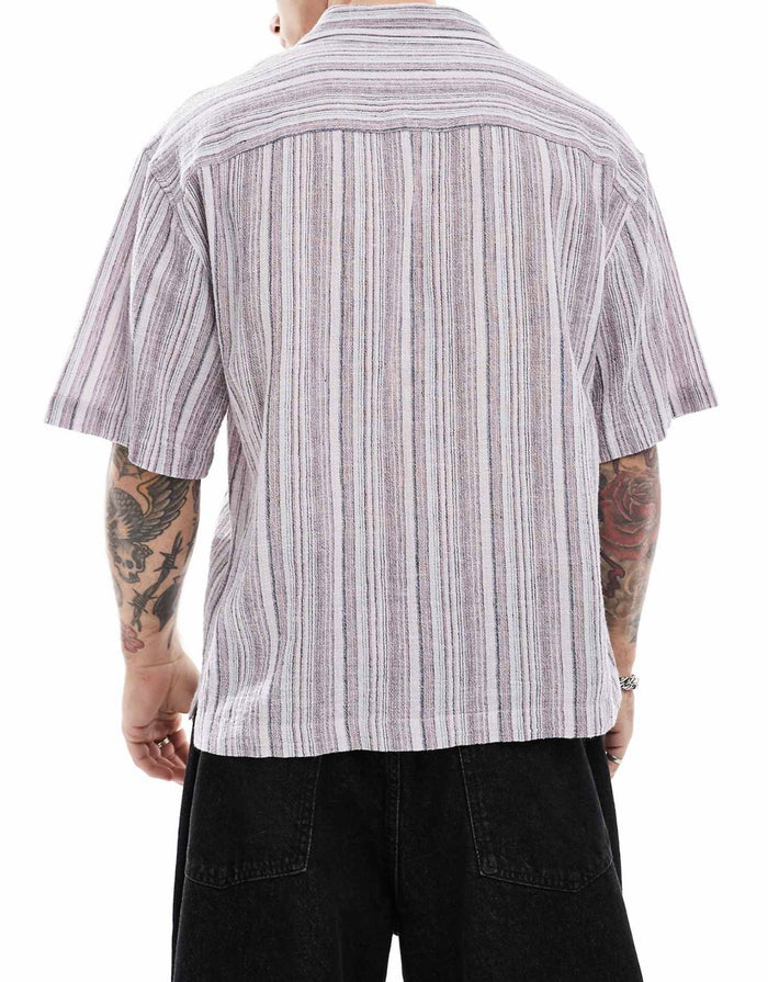 Cotton On short sleeve shirt in Pink multi stripe