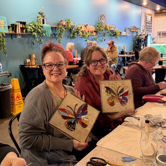 Smiles as bright as the artwork